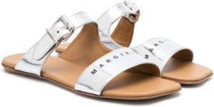 MM6 Maison Margiela Kids Sandalen met logoprint Zilver