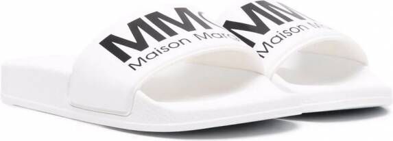MM6 Maison Margiela Kids Slippers met logoprint Wit