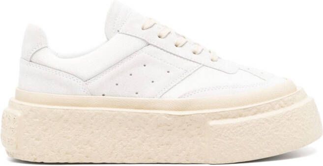 MM6 Maison Margiela Leren sneakers met patroon Wit