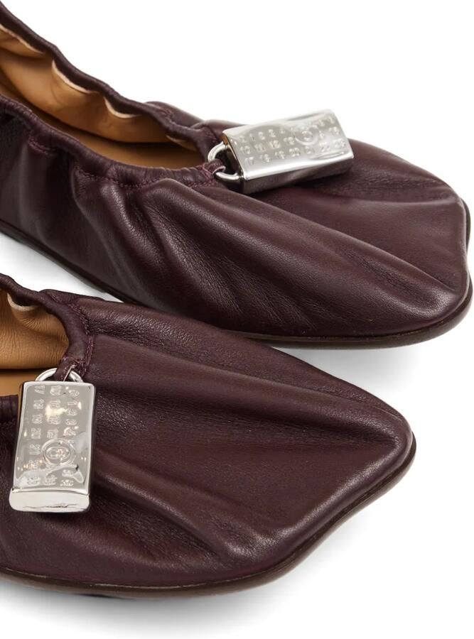 MM6 Maison Margiela Anatomic ballerina's met numeriek label Bruin - Foto 3