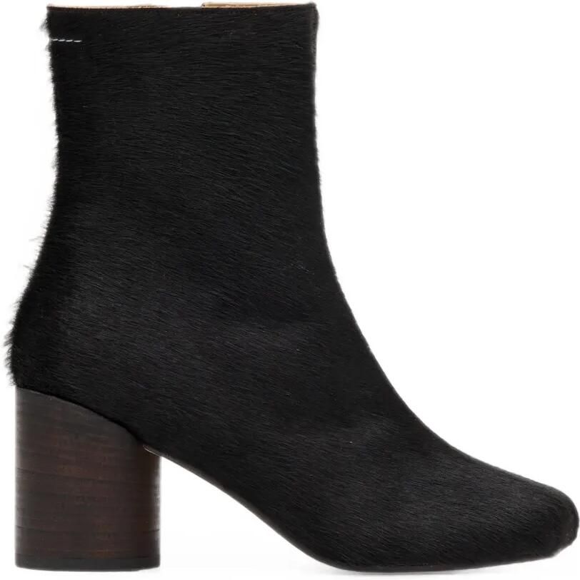 MM6 Maison Margiela Anatomic enkellaarzen met ponyhaar Zwart