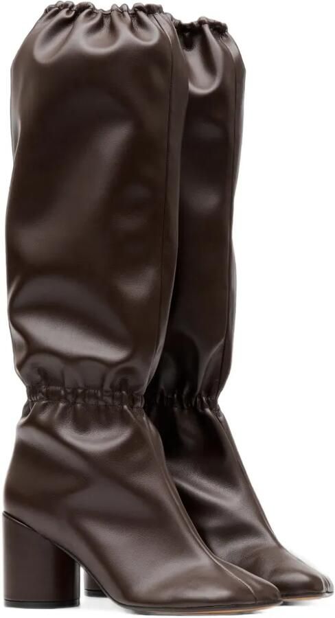 MM6 Maison Margiela Anatomic knielaarzen met elastisch detail Bruin - Foto 4