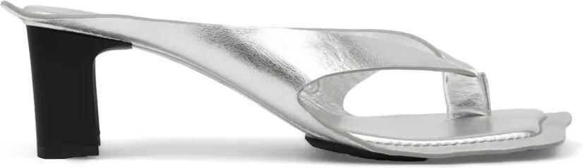 MM6 Maison Margiela Anatomic leren teenslipper muiltjes Zilver