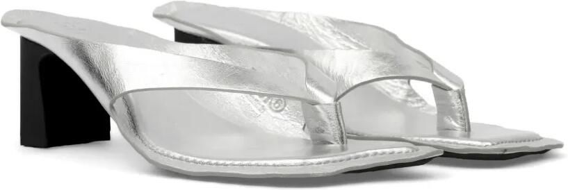 MM6 Maison Margiela Anatomic leren teenslipper muiltjes Zilver - Foto 5