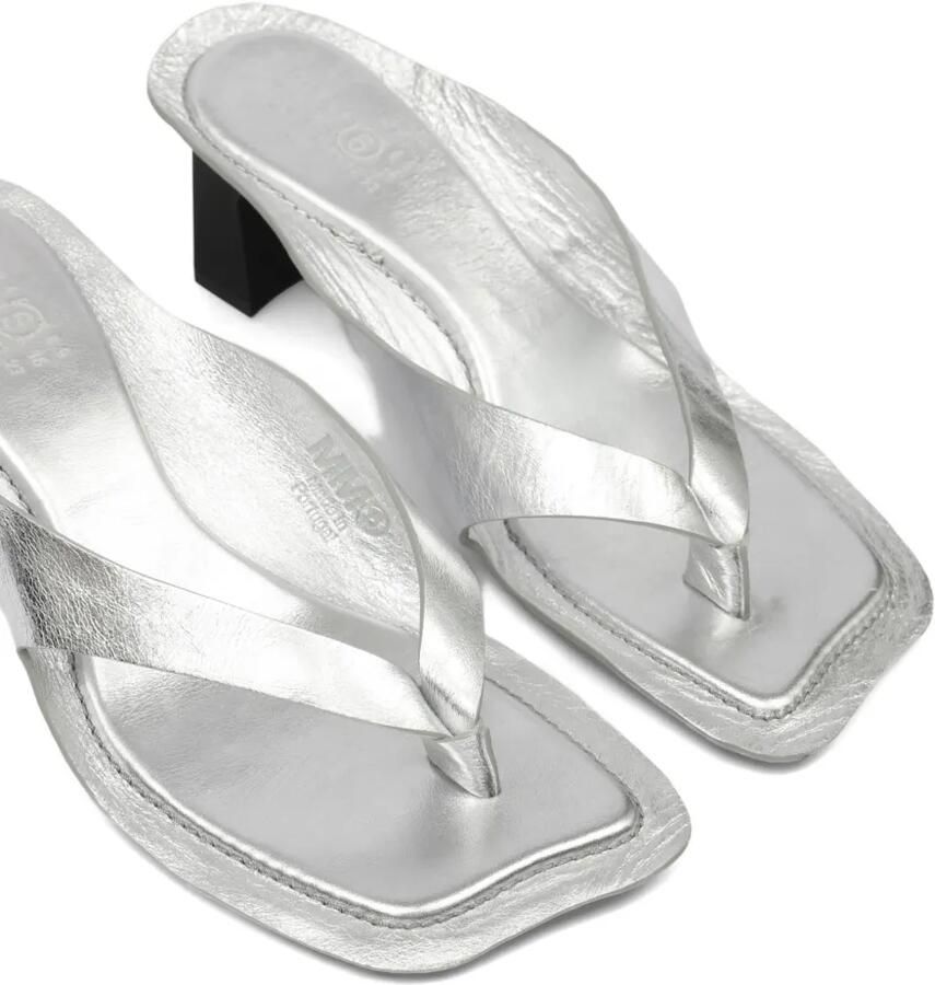 MM6 Maison Margiela Anatomic leren teenslipper muiltjes Zilver - Foto 2