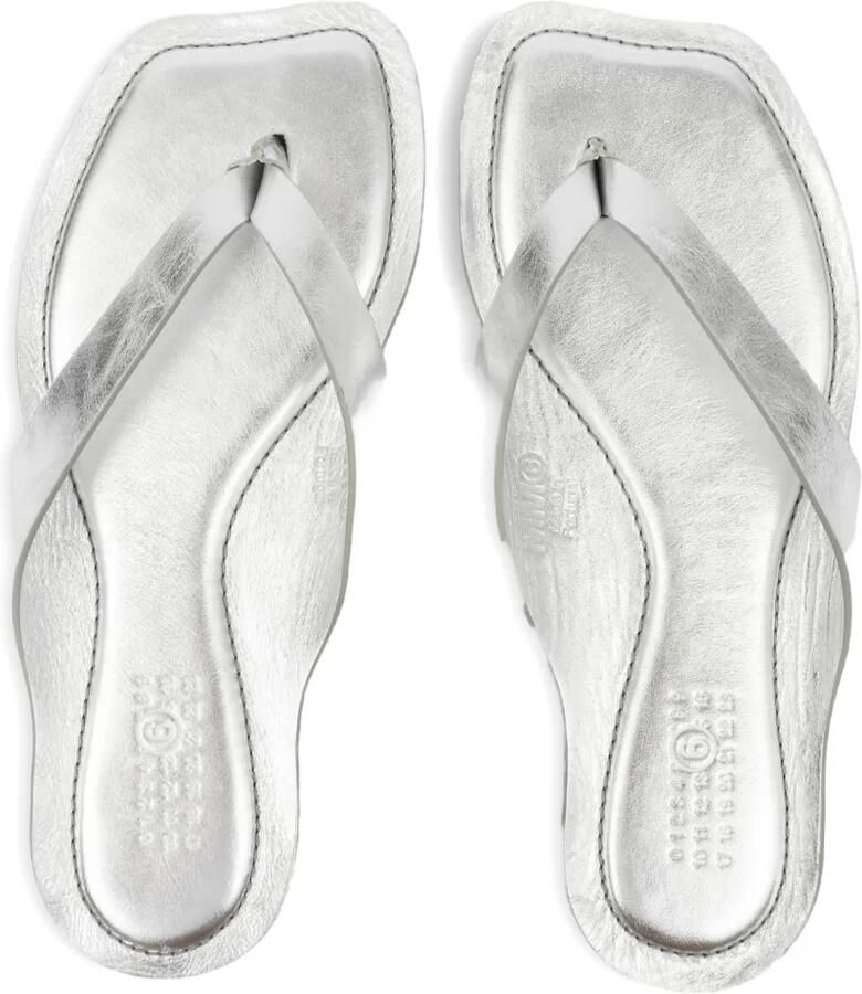 MM6 Maison Margiela Anatomic leren teenslippers Zilver - Foto 2