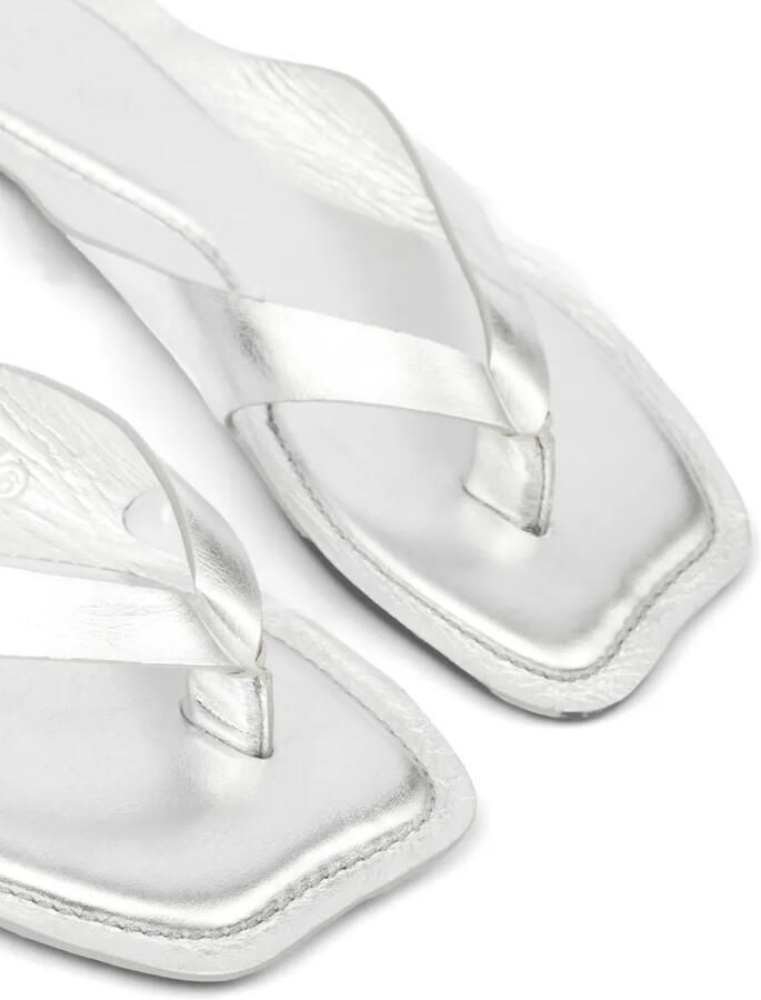 MM6 Maison Margiela Anatomic leren teenslippers Zilver - Foto 4