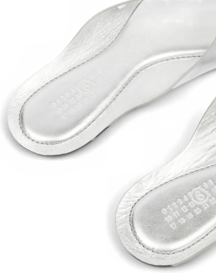 MM6 Maison Margiela Anatomic leren teenslippers Zilver - Foto 3