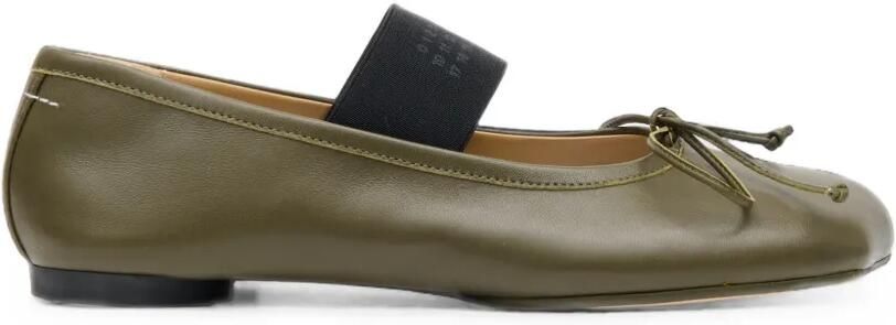 MM6 Maison Margiela Anatomic Numeric ballerina's Groen