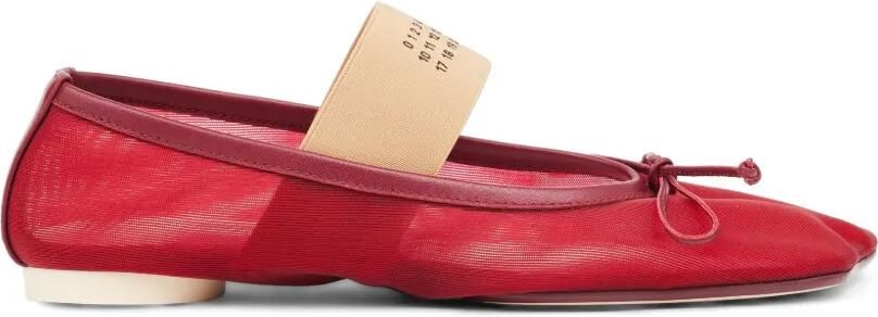 MM6 Maison Margiela Anatomic Numeric ballerina's Rood