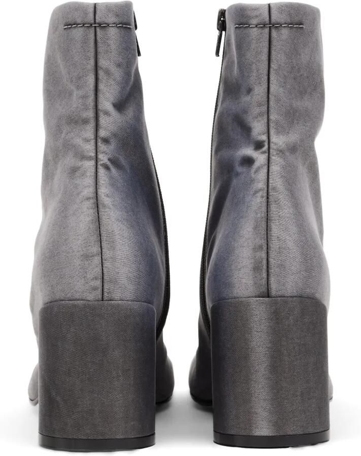 MM6 Maison Margiela Anatomic satijnen enkellaarzen Grijs - Foto 4