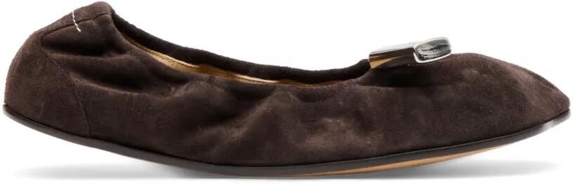 MM6 Maison Margiela Anatomic suède ballerina's Bruin