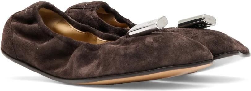 MM6 Maison Margiela Anatomic suède ballerina's Bruin - Foto 5
