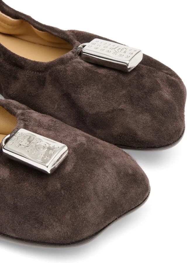 MM6 Maison Margiela Anatomic suède ballerina's Bruin - Foto 3