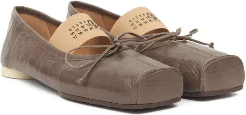 MM6 Maison Margiela Ballerina's met krokodillen-reliëf Bruin