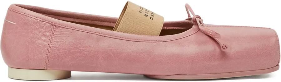 MM6 Maison Margiela Ballerina's met vierkante neus en strik Roze