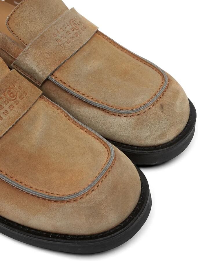 MM6 Maison Margiela Biker loafers van gewassen suède Beige - Foto 2
