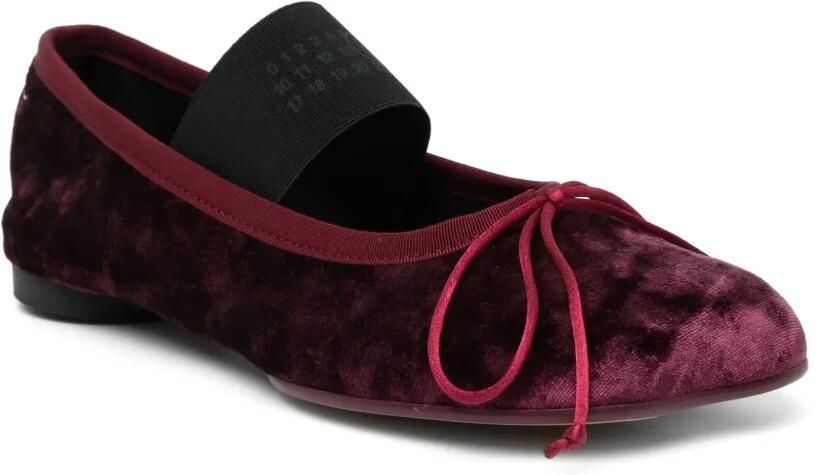 MM6 Maison Margiela Fluwelen ballerina's met elastisch bandje Rood - Foto 2