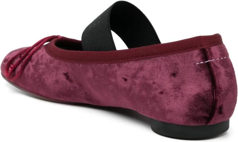 MM6 Maison Margiela Fluwelen ballerina's met elastisch bandje Rood - Foto 3