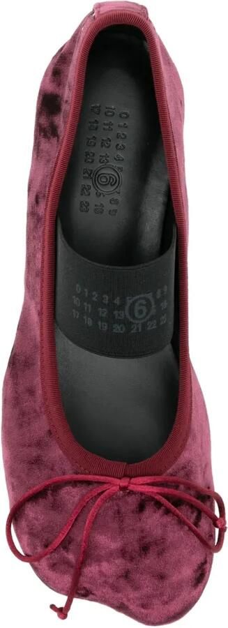 MM6 Maison Margiela Fluwelen ballerina's met elastisch bandje Rood - Foto 4