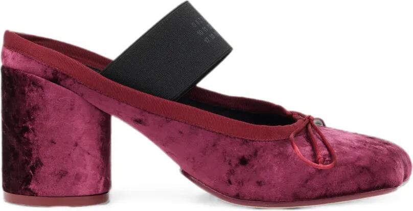 MM6 Maison Margiela Fluwelen pumps met elastisch bandje Paars