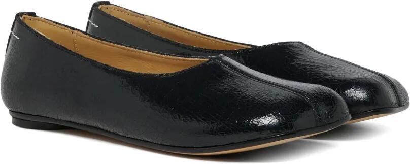 MM6 Maison Margiela Kids Ballerina's met gebarsten effect en vierkante neus Zwart