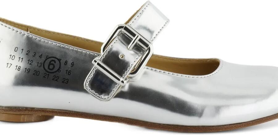 MM6 Maison Margiela Kids Ballerina's met gesp Zilver