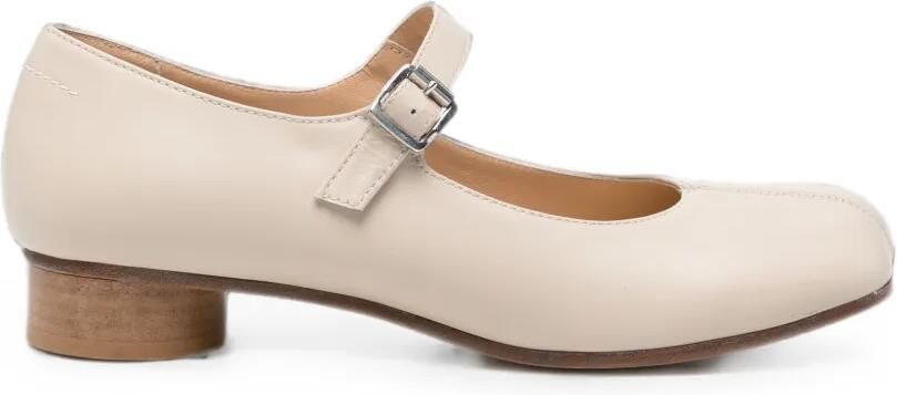 MM6 Maison Margiela Kids Ballerina's met gespsluiting en vierkante neus Beige