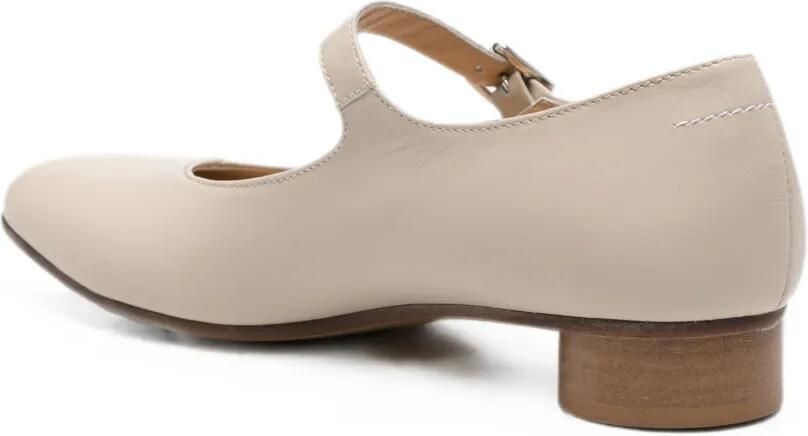 MM6 Maison Margiela Kids Ballerina's met gespsluiting en vierkante neus Beige - Foto 2