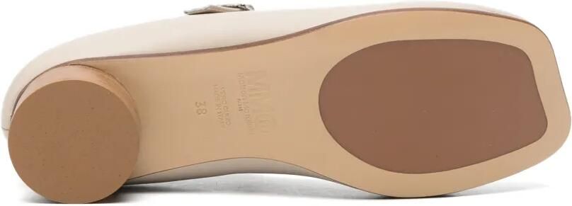 MM6 Maison Margiela Kids Ballerina's met gespsluiting en vierkante neus Beige - Foto 4