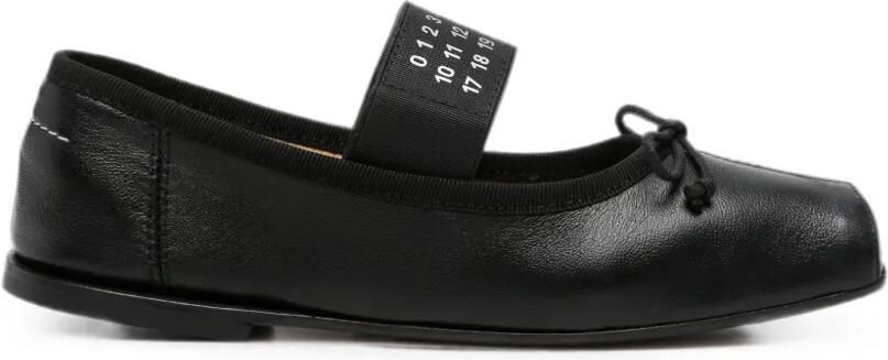 MM6 Maison Margiela Kids Ballerina's met strikdetail en logoband Zwart