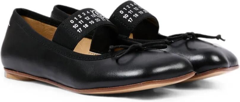 MM6 Maison Margiela Kids Ballerina's met strikdetail en logoband Zwart