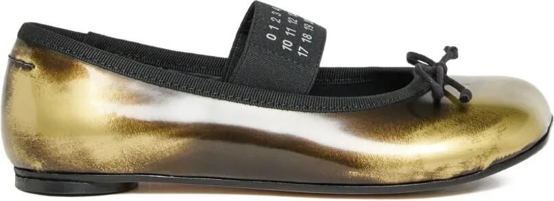MM6 Maison Margiela Kids Ballerina's met strikdetail en metallic effect Geel