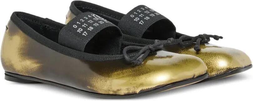 MM6 Maison Margiela Kids Ballerina's met strikdetail en metallic effect Geel - Foto 4