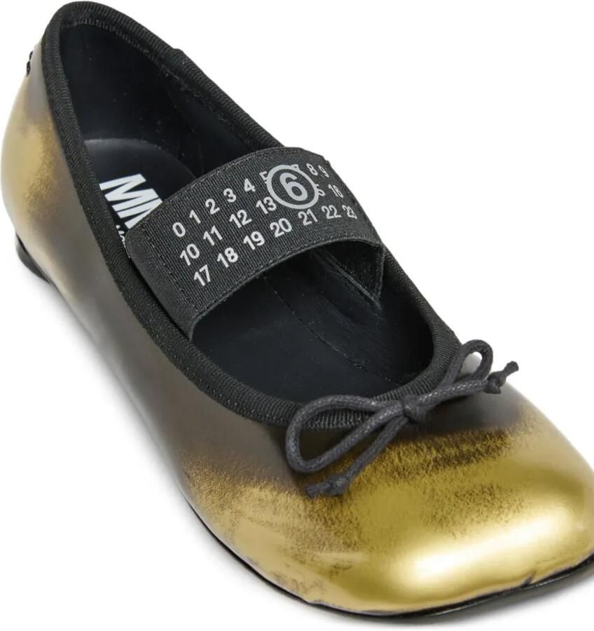 MM6 Maison Margiela Kids Ballerina's met strikdetail en metallic effect Geel - Foto 2