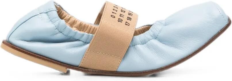 MM6 Maison Margiela Kids Elastische ballerina's met logoband Blauw