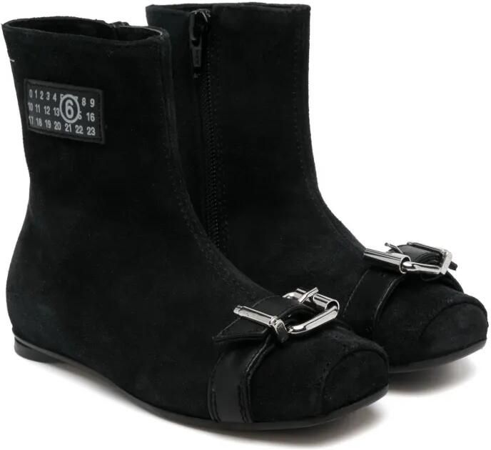 MM6 Maison Margiela Kids Enkelaarzen met decoratieve gesp Zwart