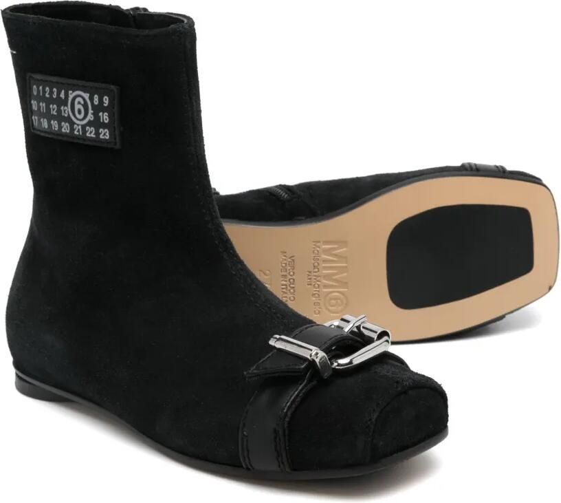 MM6 Maison Margiela Kids Enkelaarzen met decoratieve gesp Zwart - Foto 3