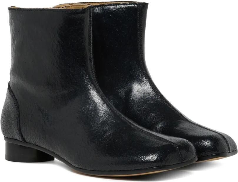 MM6 Maison Margiela Kids Enkellaarzen met vierkante neus en gebarsten effect Zwart - Foto 4