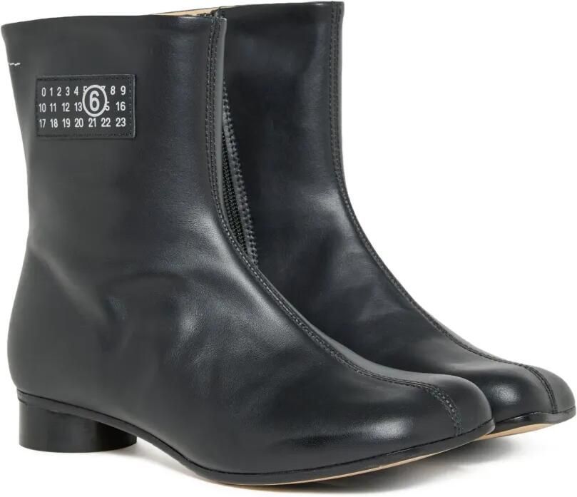 MM6 Maison Margiela Kids Laarzen van kalfsleer met logo Zwart - Foto 3