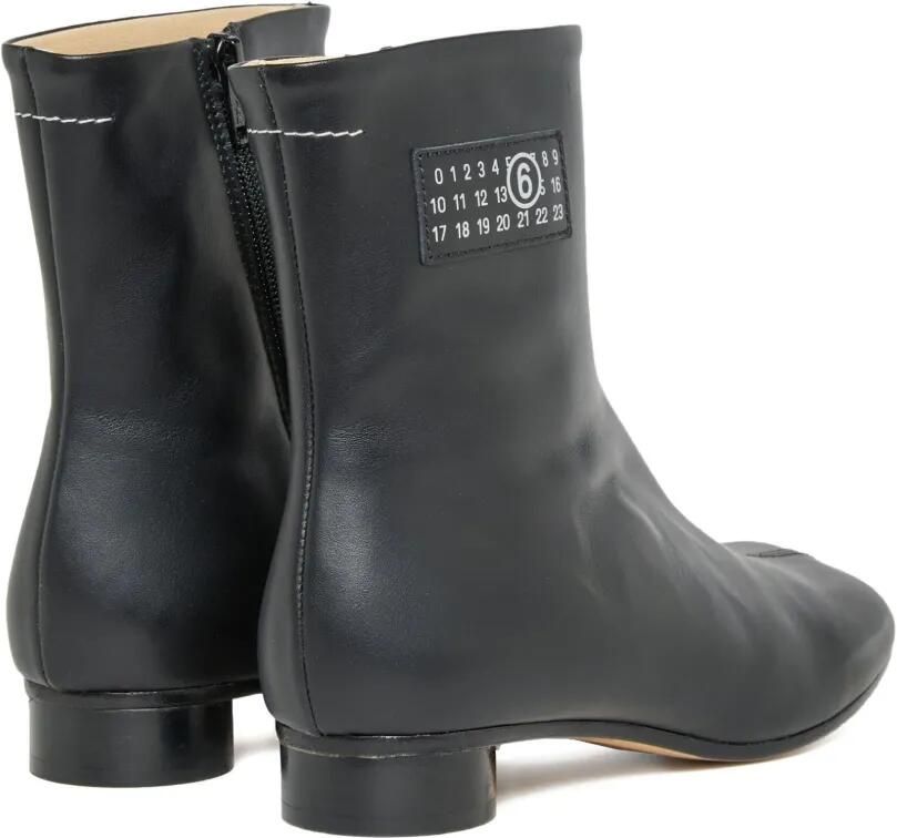MM6 Maison Margiela Kids Laarzen van kalfsleer met logo Zwart - Foto 2