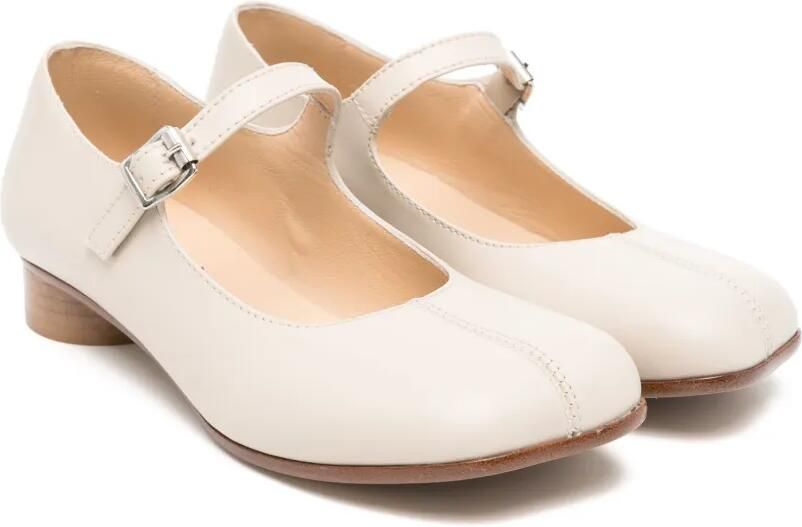 MM6 Maison Margiela Kids Leren ballerina's Beige