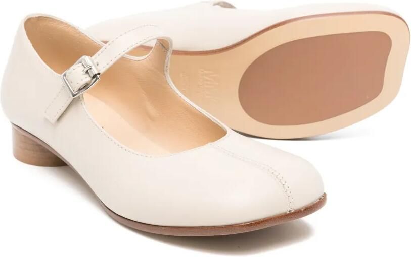 MM6 Maison Margiela Kids Leren ballerina's Beige - Foto 3