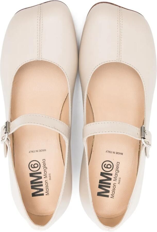 MM6 Maison Margiela Kids Leren ballerina's Beige - Foto 2