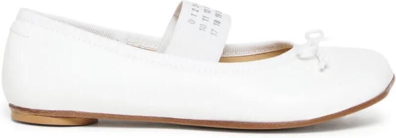 MM6 Maison Margiela Kids Leren ballerina's met strik Wit - Foto 4