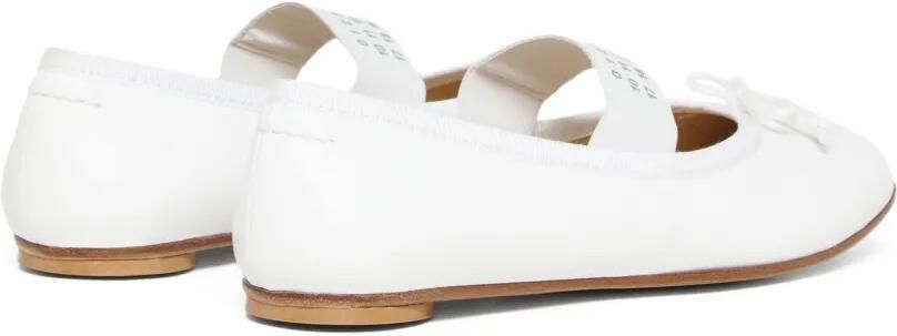 MM6 Maison Margiela Kids Leren ballerina's met strik Wit - Foto 3