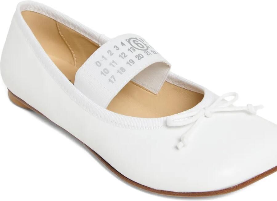 MM6 Maison Margiela Kids Leren ballerina's met strik Wit - Foto 2