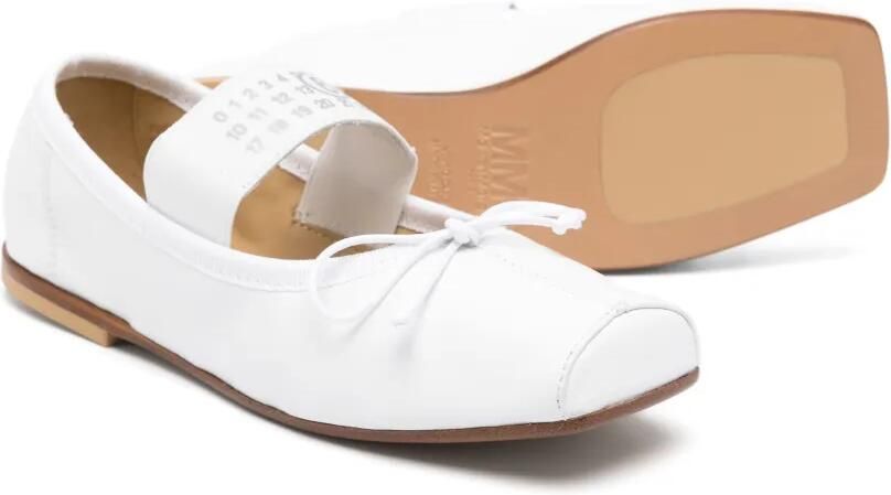 MM6 Maison Margiela Kids Leren ballerina's Wit