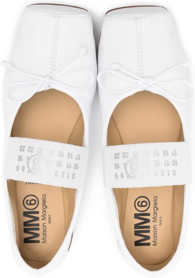 MM6 Maison Margiela Kids Leren ballerina's Wit - Foto 2