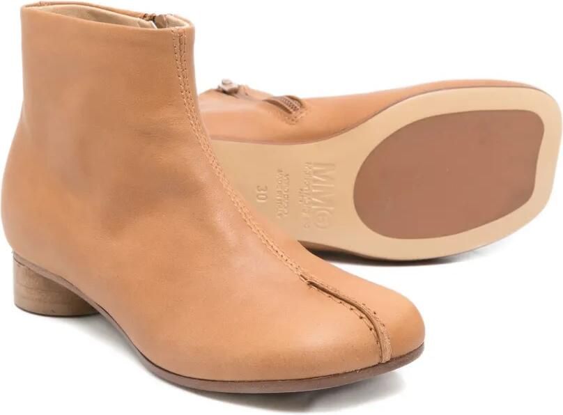 MM6 Maison Margiela Kids Leren enkellaarzen Bruin